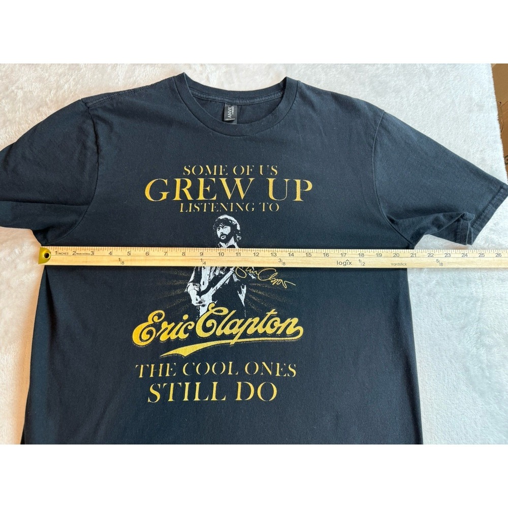 Anvil By Gildan Eric Clapton Black T Shirt Size L Graphic Minimalist Y2K Casual - Picture 3 of 4